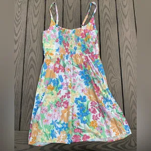 Old Navy large tall linen rayon blend pastel floral spring knee length thumbnail 5