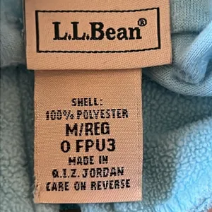 L.L. Bean Womens Aqua Blue Quarter Zip Pull Over Fleece Running Top SZ Medium thumbnail 5