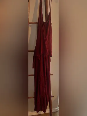 REISS Xena Halterneck Draped Maxi Dress Size UK 10/US 6 $345 Burgundy thumbnail 6
