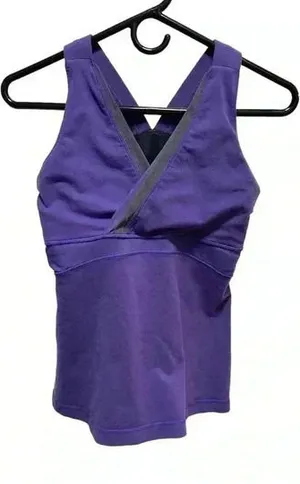 Lululemon Vneck Purple Racerback Tank Top thumbnail 1