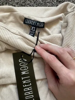 Dolls Kill Off-Shoulder Ribbed Top in Cream thumbnail 4