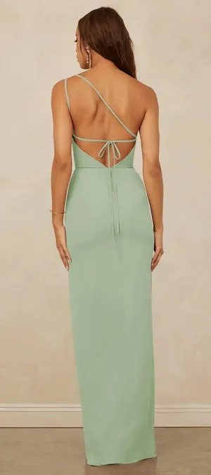 Azazie Dusty Sage Bridesmaid Dress thumbnail 2