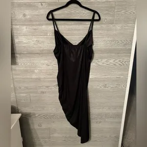 Forever‎ Rose Couture Black Asymmetric Cowl Neck Ruched Midi Dress Womens 3X NWT thumbnail 5