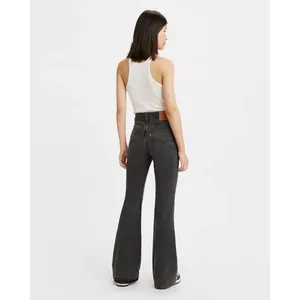 Levi's 70's High Flare‎ Jeans Womens 24 Faded Black Retro Denim Bell Bottoms thumbnail 2