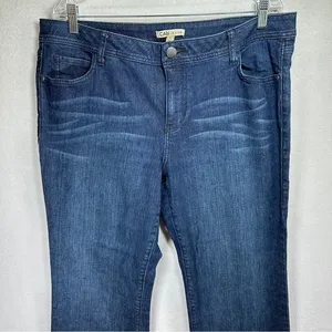 Cabi Blue Jeans Womens 16 Denim Flare 511R Stretchy Dark Wash Comfort Pants thumbnail 1