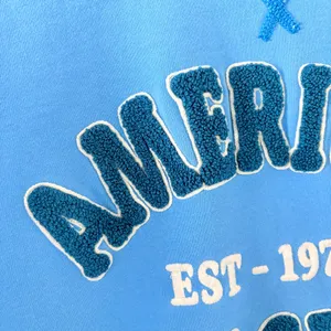 American‎ Eagle Cropped Sweatshirt Blue Graphic Logo Crewneck Pullover Size M thumbnail 2