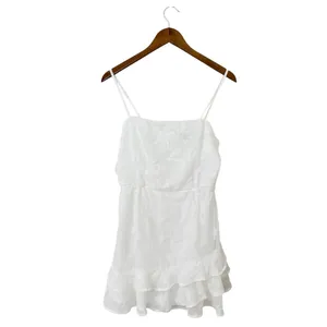 Lulus Days with You White Floral Burnout Ruffled Mini Dress size Large NWT thumbnail 4
