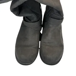 JustFab Carmona Over The Knee Boots Faux Suede Grey Moto Buckle‎ Women 10 Riding thumbnail 8