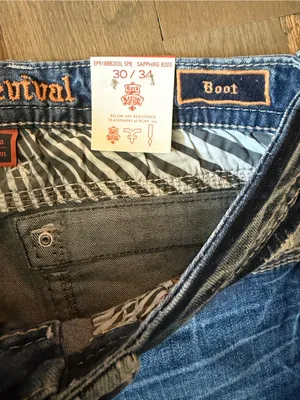 NWT Rock Revival sapphire Women's Dark Blue Embroidered Bootcut Jeans size 30X34 thumbnail 5