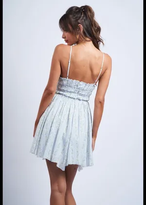 Blue Floral Dress These Three Boutique thumbnail 3