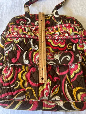Vera Bradley Brown, Pink & Yellow Quilted Floral Tote thumbnail 8