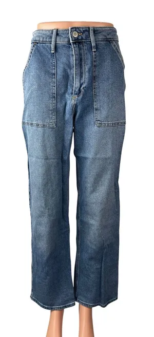 Hollister Curvy Ultra High Rise Dad Women's Blue Straight Denim Jeans Size 27x29 thumbnail 1