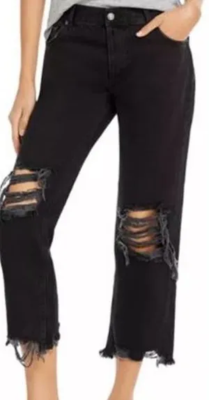 NWT Free People We The Free Maggie Mid-Rise Straight-Leg Distressed Jeans 29 thumbnail 1