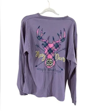 Simply southern size, large purple and gold long sleeve top thumbnail 3