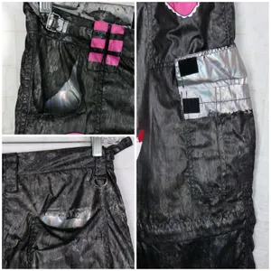 Club Exx Dolls Kill Convertible Cargo Pants S DIY Hand Painted Goth Cyber Rave thumbnail 7