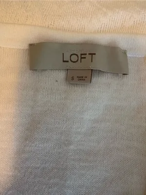 LOFT White Lightweight Round-Neck Button Cardigan thumbnail 6
