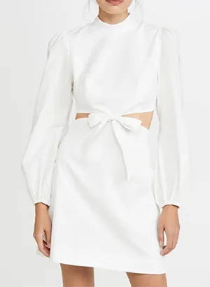 NWT Zimmermann Zinnia Bow Cut Out Short Dress thumbnail 1