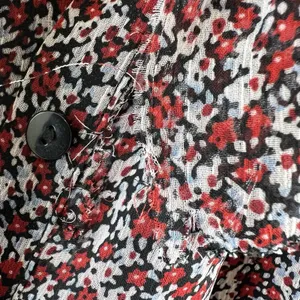 NWT Mango Amelie Floral Maxi Dress Size 4 Red Black Chiffon Ruffle Long Sleeve thumbnail 4