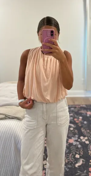 Anthropologie Shimmer Bubble Top Size Large thumbnail 1
