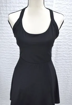 Halara Black Halter Neck Open Back Active Dress Twist Detail Small thumbnail 1