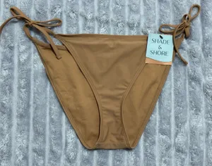 Shade & Shore Women’s Tan Tie-Side Bikini Bottom thumbnail 1