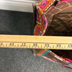 Wrangler Southwestern Canvas Tote Bag Pink Brown Geometric Western Large thumbnail 5
