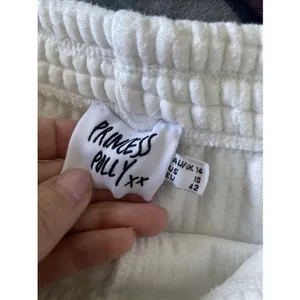Princess Polly Waffle Knit Shorts Size 10 White‎ High Waist Textured Loungewear thumbnail 4