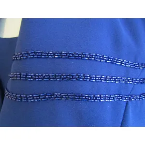 Vintage Rimini Dress Set M Royal Blue Beaded Jacket Sheath‎ Formal Cocktail 2Pc thumbnail 4