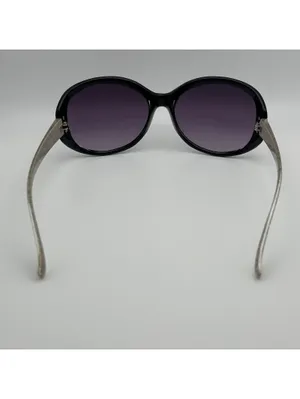 Guess Women's Black Oversized Sunglasses with Patterned Arms thumbnail 6