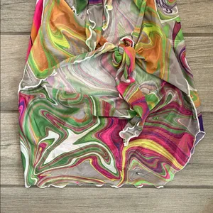 Multicolor Swirl Pattern mesh Dress thumbnail 3