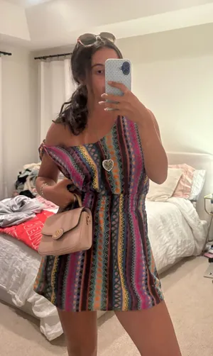 Vintage boho beach coverup mini dress Multiple thumbnail 1