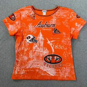 Auburn Tigers Y2k Fitted Tee Shirt Women's X-Large Embellished Short Sleeve thumbnail 1