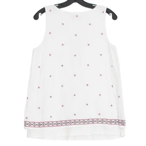 J Jill Tank Top Embroidered Boho Folk Peasant Festival Casual Summer White XS thumbnail 5