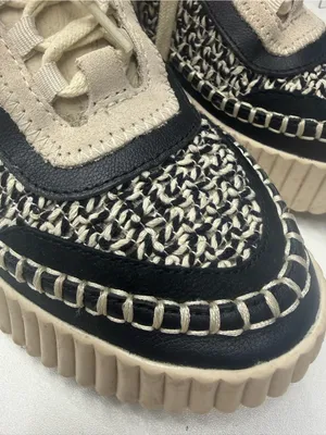 Dolce Vita Dolen Platform Sneakers in Black and White Woven Fabric size 9 thumbnail 8