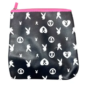 Playboy Monogram Makeup Bag / Pencil Pouch / Clutch Purse Pink Black thumbnail 2