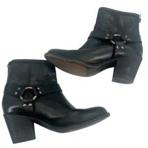 Frye Tabitha‎ Harness Short boots harness black sz 7.5 thumbnail 3