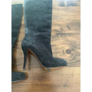 Enzo‎ Angiolini Tall Boots Womens 6.5M Black Good Suede Stiletto EAYABBO thumbnail 3
