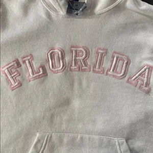 Women’s White Embroidered FLORIDA College Drawstring Hoodie Size S NEW thumbnail 7