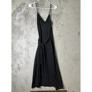 MESHKI Caroline Draped‎ Wrap Midi Dress Black XXS Cocktail Party Wedding New thumbnail 3