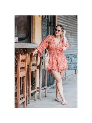 IRO Rhodey Frayed Ruffle Trim Crepe Playsuit 44 Red Romper Floral 12 Loose Fit thumbnail 14
