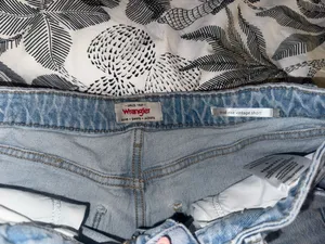 Wrangler Light Wash High-Rise Distressed Denim Shorts thumbnail 3