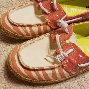 NWOT Sam Edelman zebra print pink slip on loafer RARE canvas boat shoes sz 7 thumbnail 5