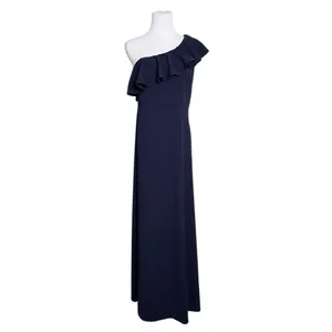 Lulu's Forever Ruffle One Shoulder‎ Trumpet Dress Navy XL Sexy Cruise Date Night thumbnail 3