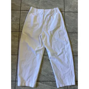 Athleta White Cargo Crop Pants Size 14 Wide Leg Relaxed Fit thumbnail 3