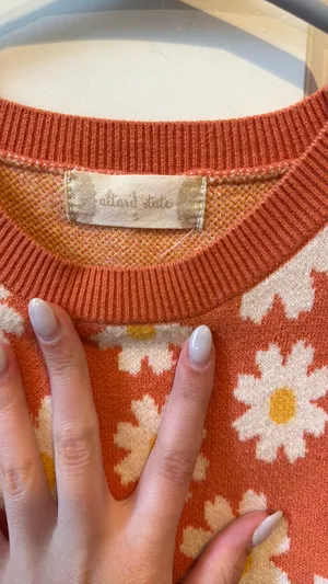 Altar'd State Top Orange Floral Crop Small thumbnail 4