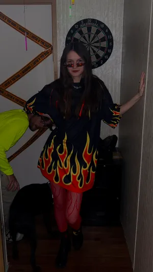 SheIn Fire Print T-Shirt Dress thumbnail 3
