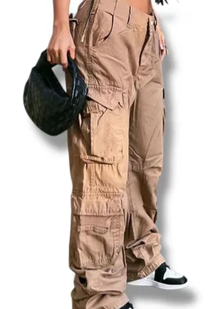 GILIPIUR high waist versatile cargo pants Brown Size L thumbnail 1