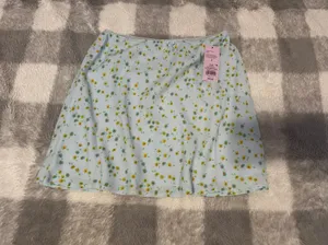Wild Fable Blue Floral Lacy Skirt thumbnail 1