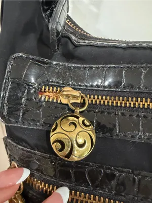 Y2K Brighton Black Crossbody Bag with Gold Hardware and leather/ leopard design thumbnail 5