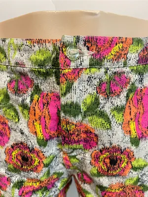 Zara Neon Floral Jacquard Shorts in Pink & Green thumbnail 4